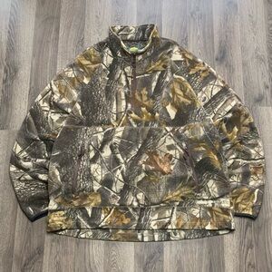 Vintage 2000s Camouflage Cabelas 1/4 Zip Fleece Men’s Size XL